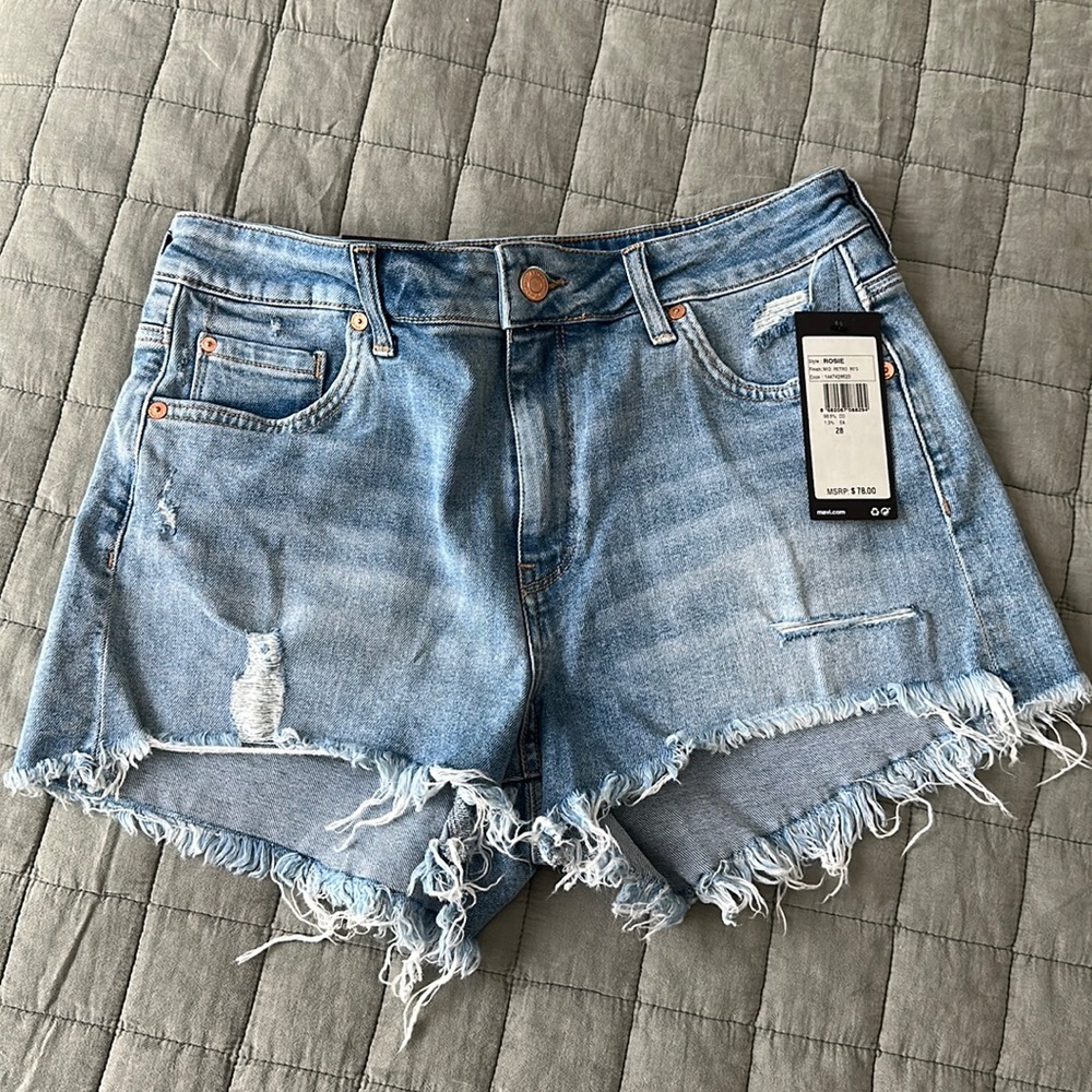 High Rise Denim Shorts